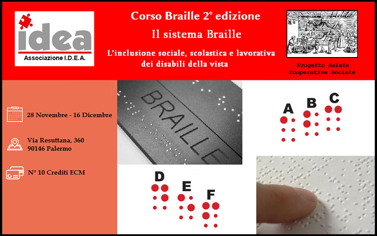 Corso Braille a Palermo (2° edizione) 28/11/2016 – 16/12/2016
